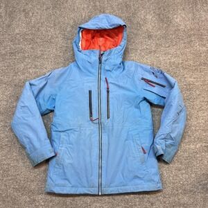 L.L. Bean Jacket Kids 10-12 Blue Hooded Insulated Ski Winter Snow Warm Coat